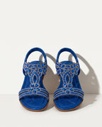 Maelys | Boho Embellished Wedding Shoes Strappy Flat Sandals — voorkant