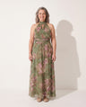 Sylvie | Autumn Wedding Guest Dresses Halter Neck Maxi Floral