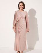 Ingrid | Women Wrap Sleeve Maxi Dress One Shoulder Occasion — voorkant