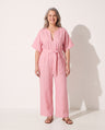 Ingrid | Strapless Wide Leg Linen Jumpsuit Summer Casual