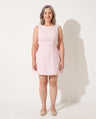 Lucienne | Pearl Neckline Sculpted Mini Dress