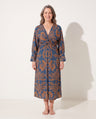 Helena | Long Sleeve Wrap Dress Midi Print Wedding Guest