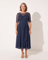 Sidonie | Embroidered Lace Midi Wedding Guest Dress