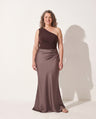 Sidonie | Long Sleeve Satin One Shoulder Wedding Guest Dresses