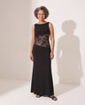 Capucine | Black Lace Cutout Maxi Evening Dress