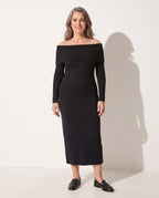 Celeste | Off Shoulder Knitted Maxi Dress Evening Occasion — voorkant