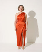 Berenice | Long Sleeve Wedding Guest Wrap Maxi Dresses — voorkant