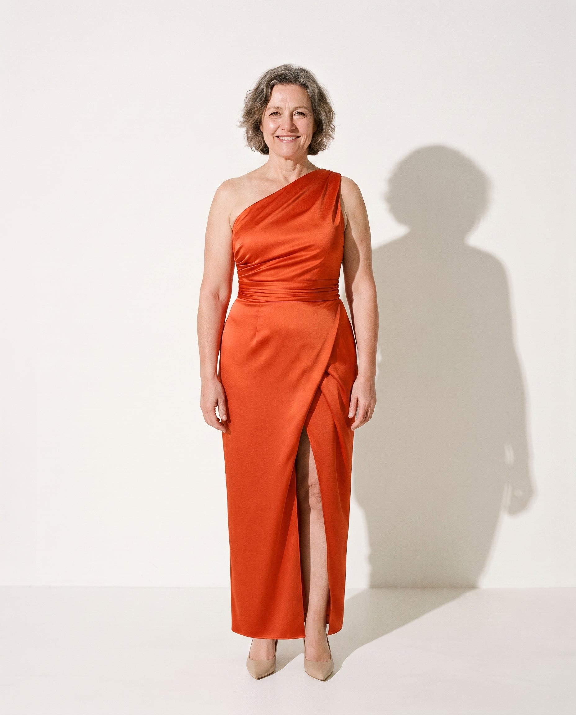 Berenice | Long Sleeve Wedding Guest Wrap Maxi Dresses — voorkant