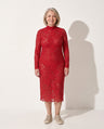 Floriane | Sheer Lace Turtleneck Bodycon Evening Dress