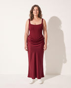 Ursula | Women Square Neck Corset Lace Maxi Wedding Dress — voorkant