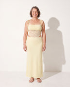 Sabine | Red Lace Cut Out Maxi Dress Evening Occasion — voorkant