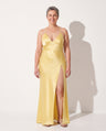 Francesca | Satin Dress High Split Maxi Evening Occasion Gown
