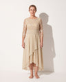 Henriette | Gold Sequin Dress Flowing Chiffon Occasion