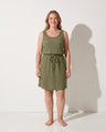 Liliana | Women's Waffle Knit Drawstring Mini Tank Dress