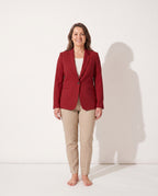 Thalia | Womens Velvet Blazer One Button Tailored Jacket — voorkant