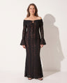Romilly | Off Shoulder Lace Bell Sleeve Evening Maxi Dresses