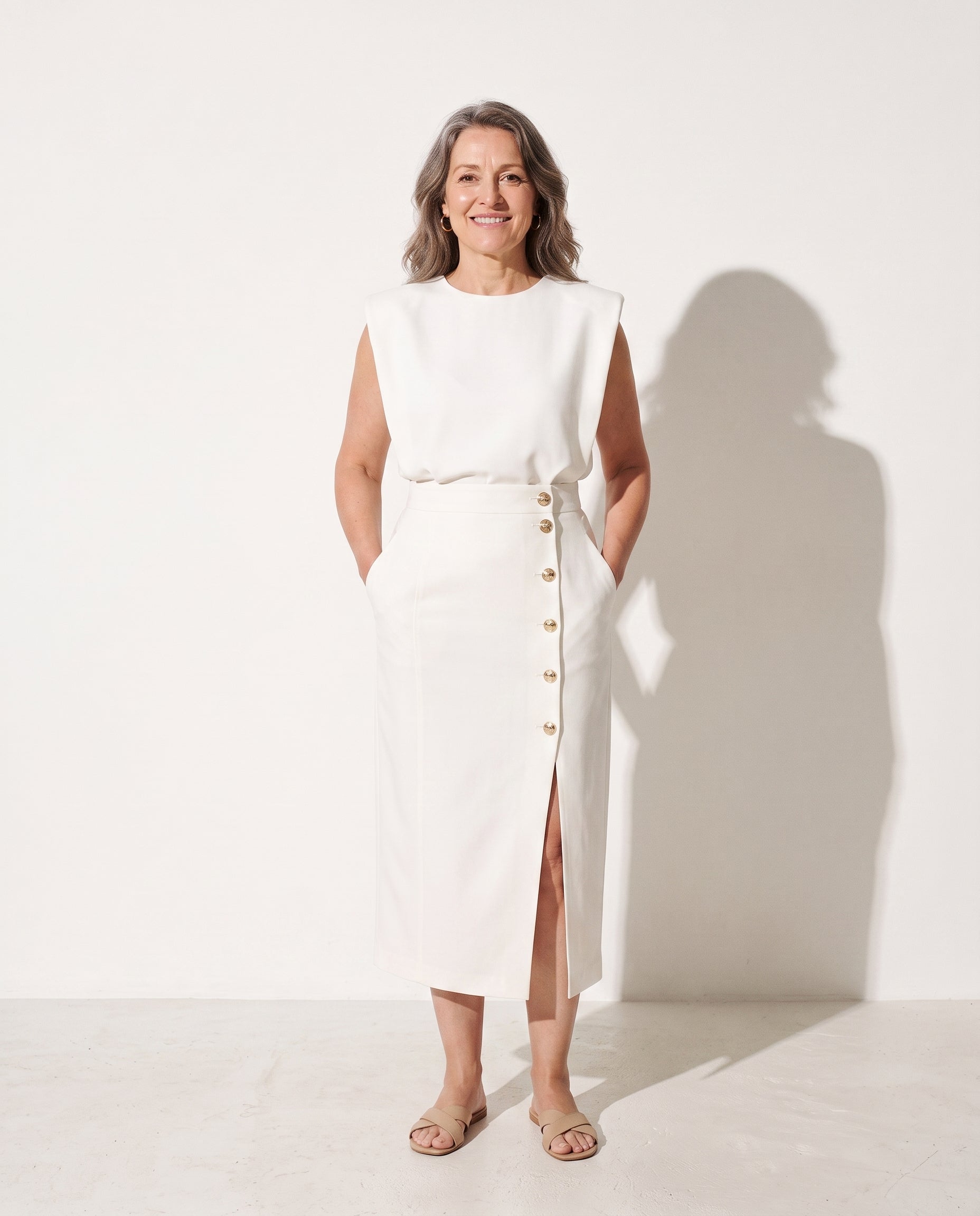 Capucine | Formal Midi Dress With Flowing Silhouette — voorkant