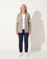 Katarina | Chunky Cable Knit Lightweight Cream Cardigan Sweater