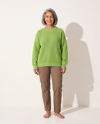 Delia | Cream Chunky Cable Knit Roll Neck Oversized Jumper Sweater — voorkant