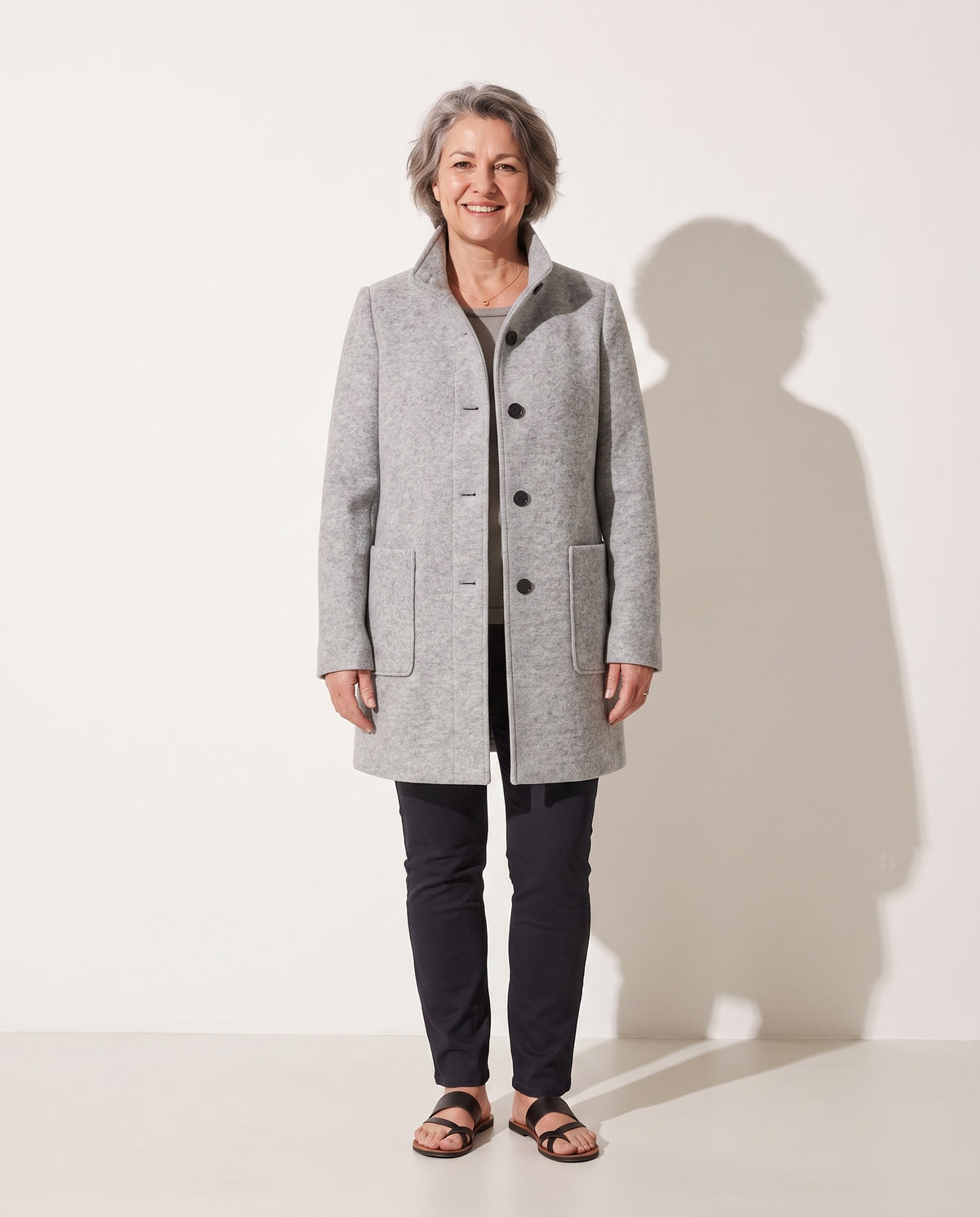 Isolde | Pink Cream Camel Brown Wool Hooded Coat — voorkant