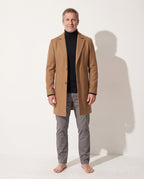 Julius | Long Formal Wool Winter Coat Brown Smart Overcoats — voorkant