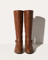 Manon | Black Leather Knee High Riding Boots With Ankle Strap