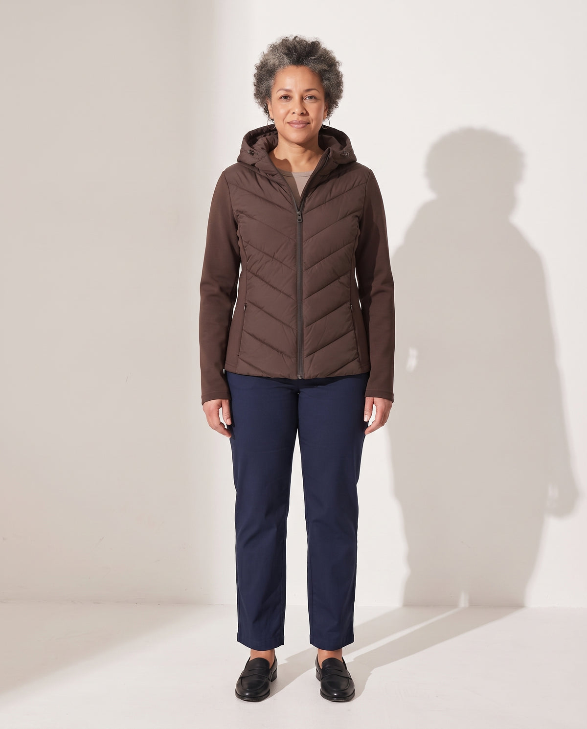 Camille | Quilted Puffer Coat Winter Jacket With Hood — voorkant