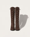 Oriane | Black Brown Lace Up Block Heel Leather Ankle Boots