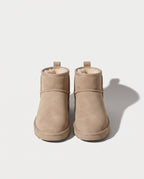 Iliana | Black Suede Leather Ankle Winter Boots — voorkant