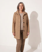 Helena | Pink Wool Blend Winter Coat Jacket — voorkant