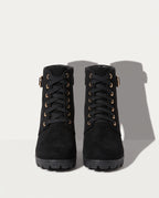 Rosanna | Leather Low Heel Flat Ankle Boots — voorkant