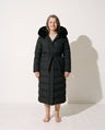Giselle | Long Black Puffer Coat With Fur Trimmed Hood