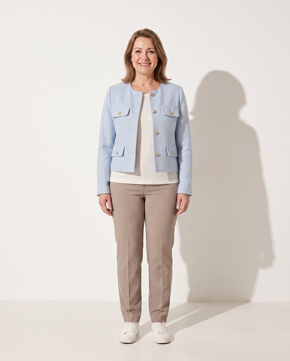 Mathilde | Double Breasted Velvet Tweed Blazer Jacket Coat — voorkant