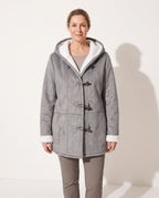 Mathilde | Black Wool Fur Hood Winter Puffer Coats — voorkant