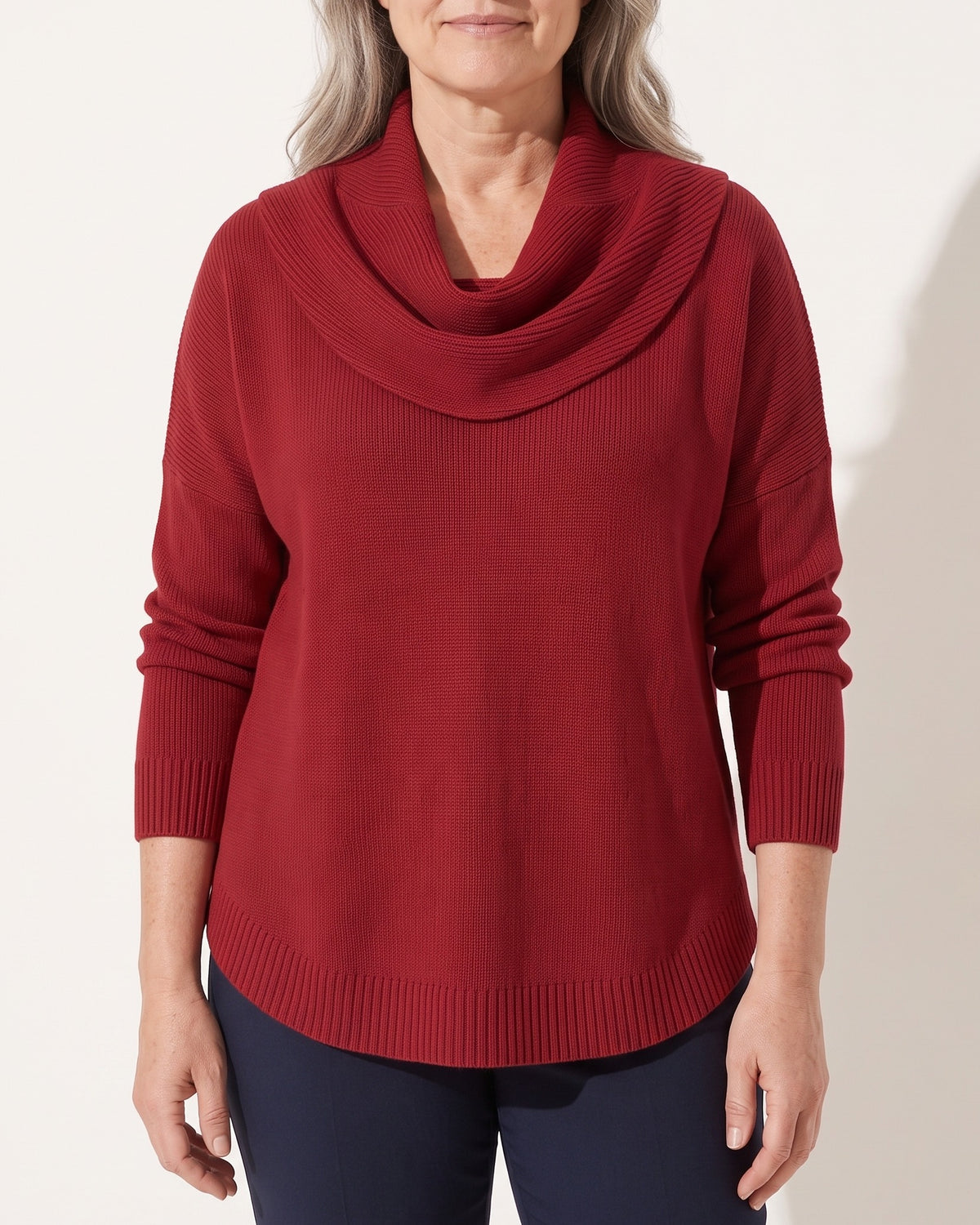 Theodora | Women's Cable Knit Wool Cashmere Jumper — voorkant