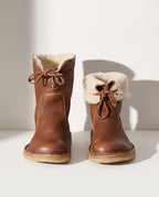 Iliana | Black Brown Leather Ankle Boots Slouch Casual Comfort — voorkant