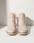 Faustine | Heeled Winter Ankle Boots Black Brown Flat — voorkant