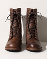 Philippa | Black Brown Leather Lace-Up Chelsea Combat Boots