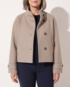 Edith | Faux Fur Cropped Puffer Jacket Coat — voorkant
