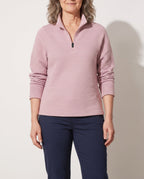 Edith | Cashmere Blend Half Zip Knitted Sweater Jumper Knit — voorkant