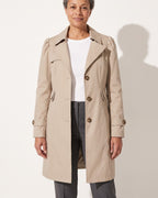 Capucine | Classic Brown Single Breasted Fur Trench Coat — voorkant