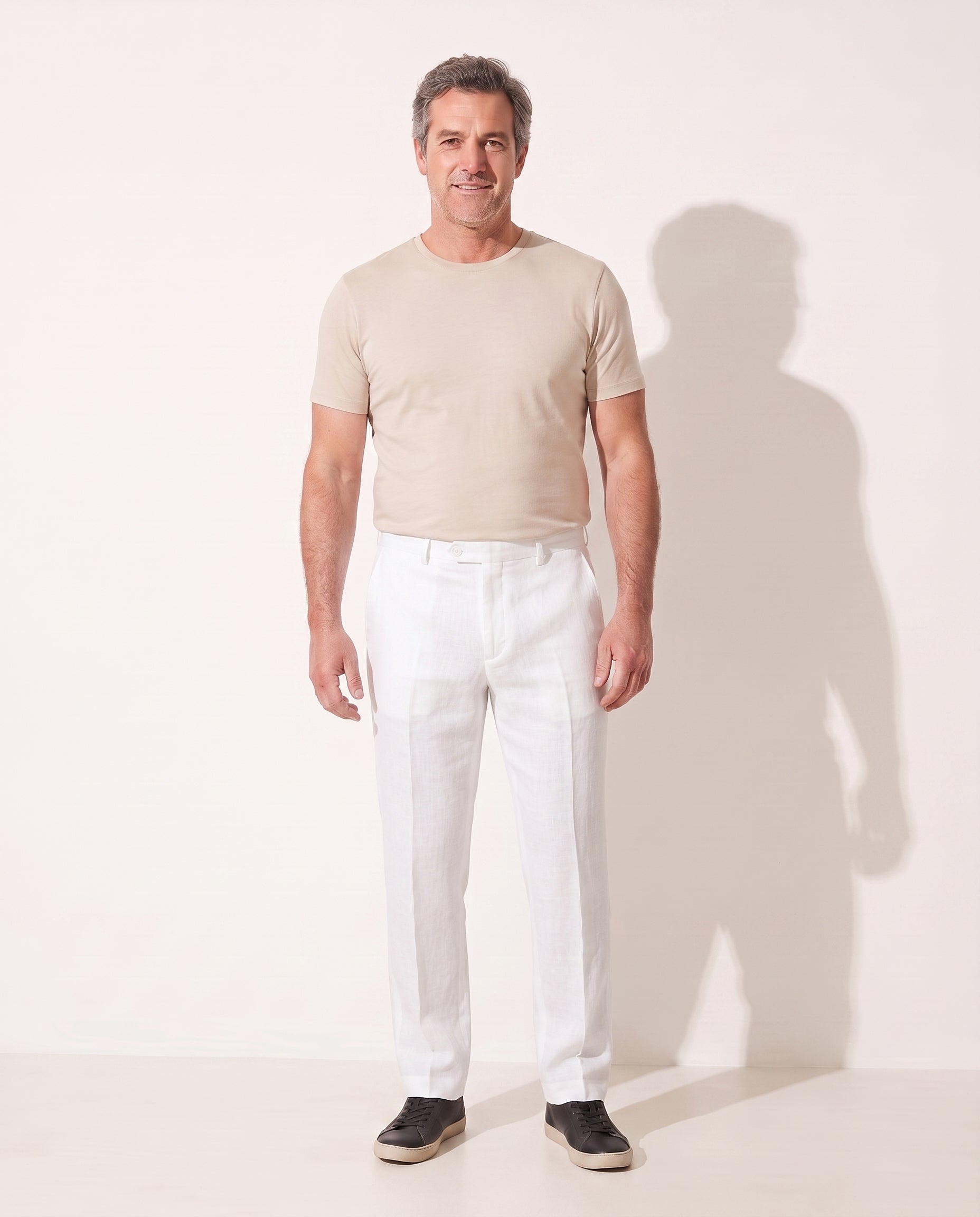 Nikolai | Tailored Mens Casual Slim Fit Pants — White