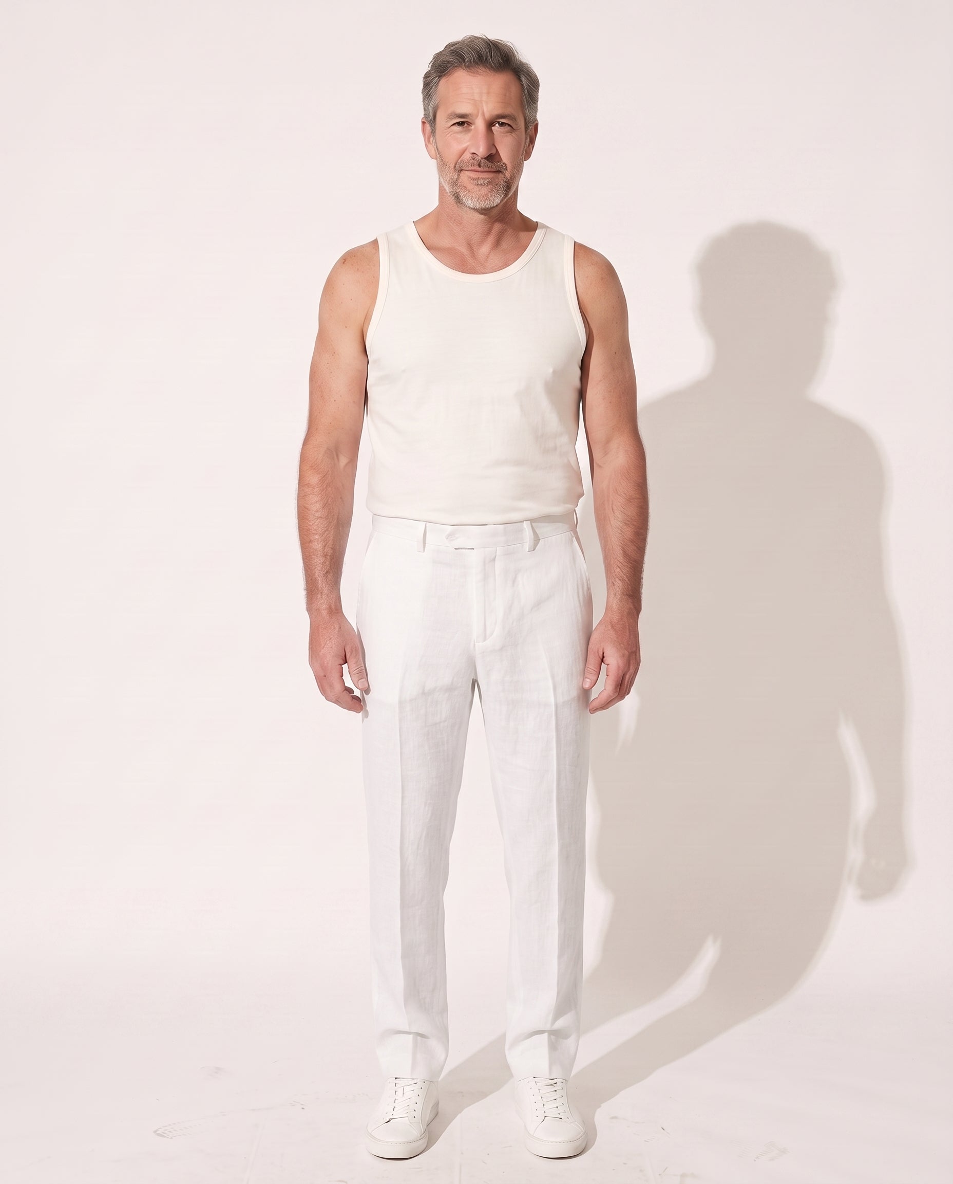 Peregrine | Men Tailored Slim Casual Pants For Spring Summer — White