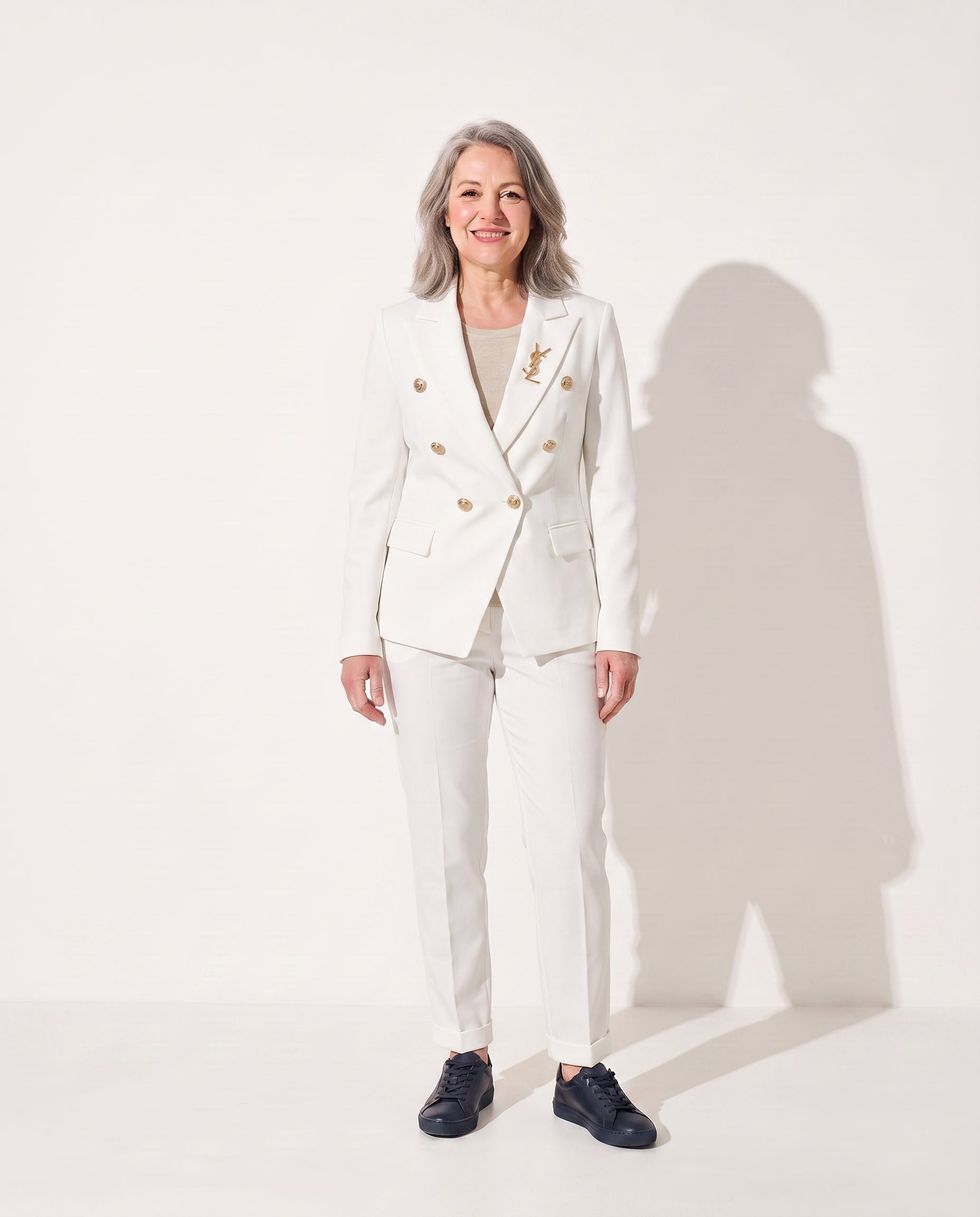 Persephone | Tailored Double-Breasted Jacket for Women — White