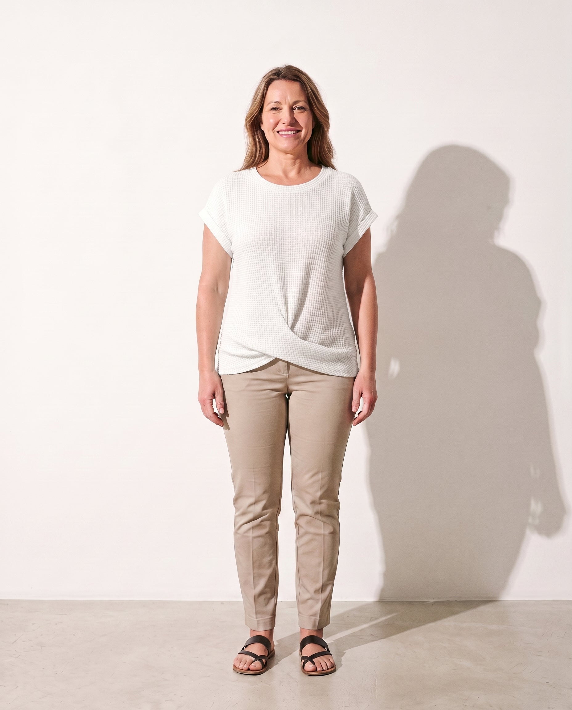 Verena | Waffle Knit Sweater For Everyday Elegance — White