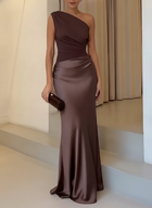 Octavia | One Shoulder Pleated Maxi Dress Special Occasion