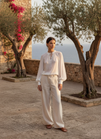 Seraphina | Tie-Neck Ladies Blouse With Keyhole Detail