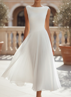 Cordelia | Sleeveless Pleated Midi Dress For Weddings & Events