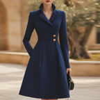 Beatrix | Navy Tailored Coat Dress for Work and Occasions