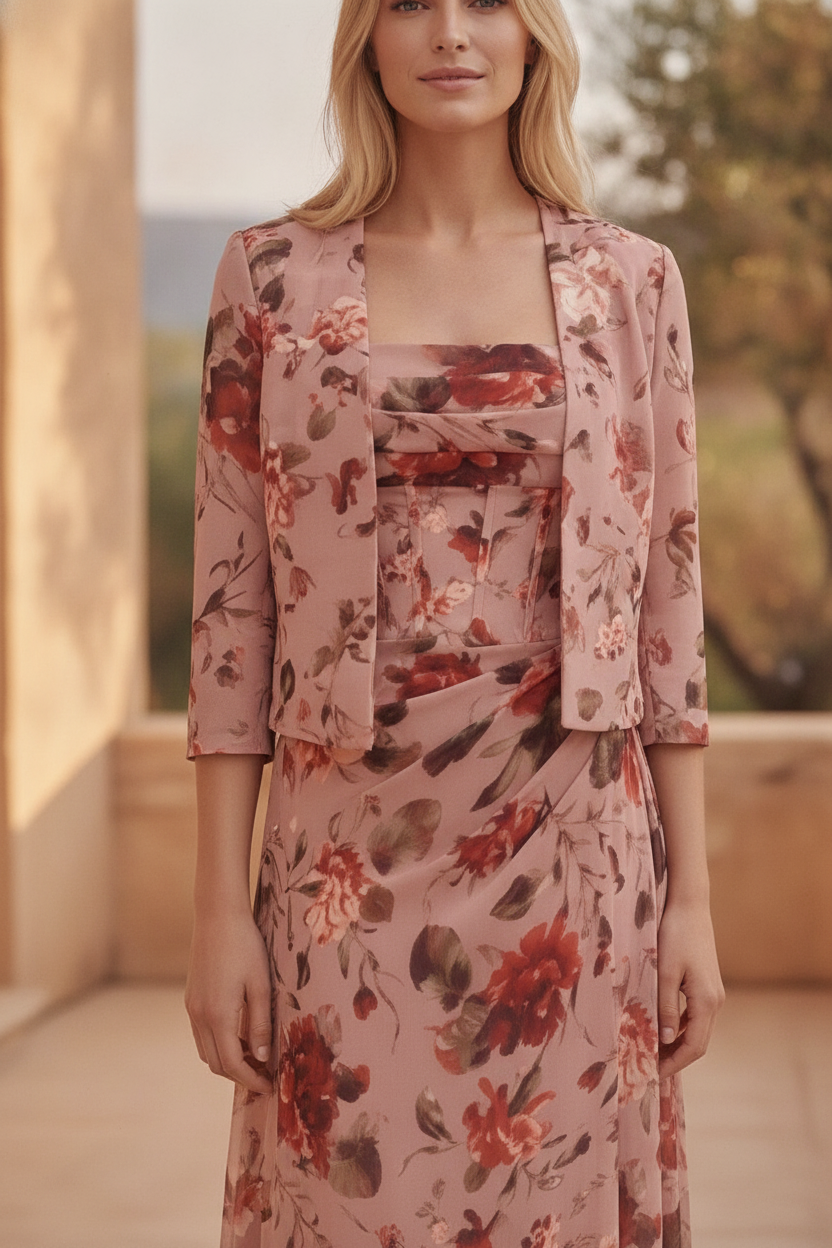 Eloise | Floral Mother Of The Bride Dress Jacket Two Piece